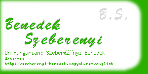 benedek szeberenyi business card